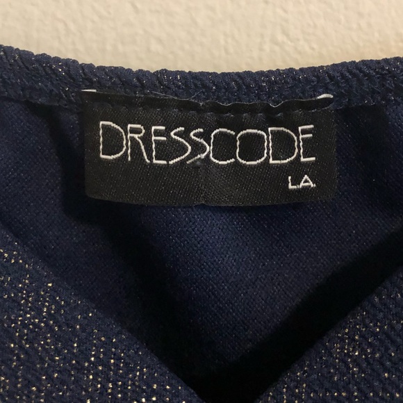 DRESSCODE LA off shoulder fitted navy mini dress - Picture 6 of 7